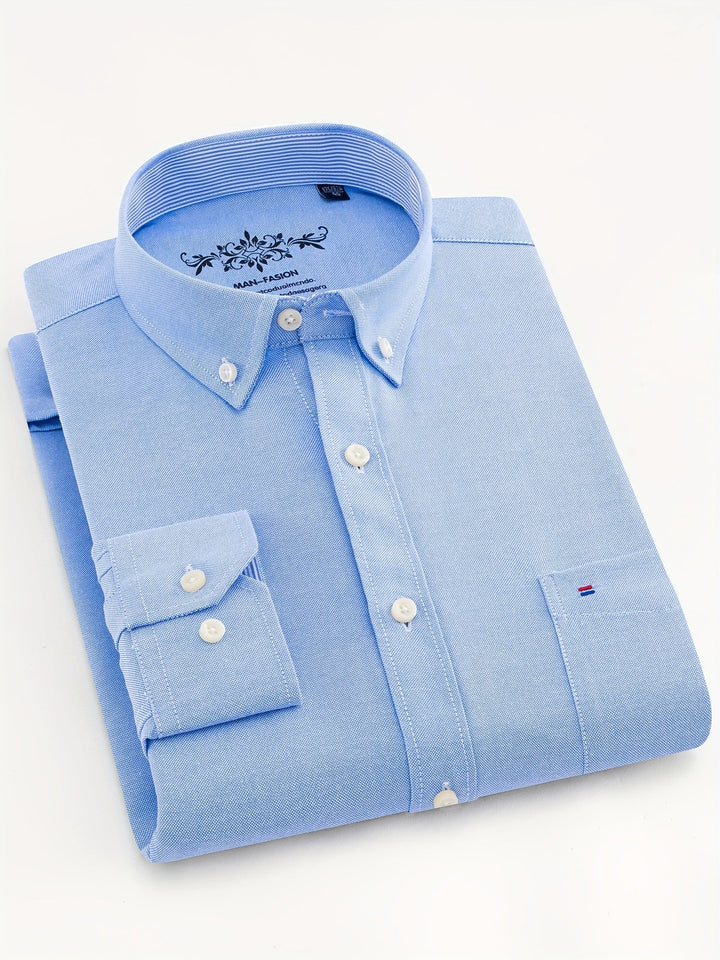 Men's Solid Collared Shirt with Pocket