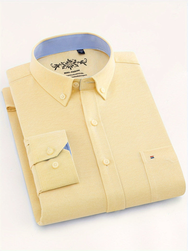 Men's Solid Collared Shirt with Pocket
