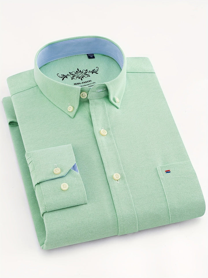 Men's Solid Collared Shirt with Pocket
