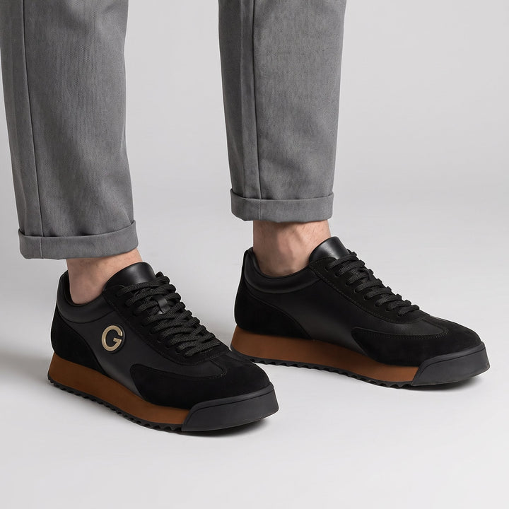 Men's Suede Texture Runners with Cushioned Insole