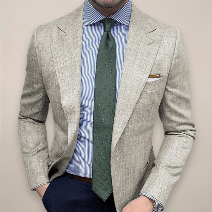 Men's Spring Textured Tailored Blazer Jacket - Elena Harper