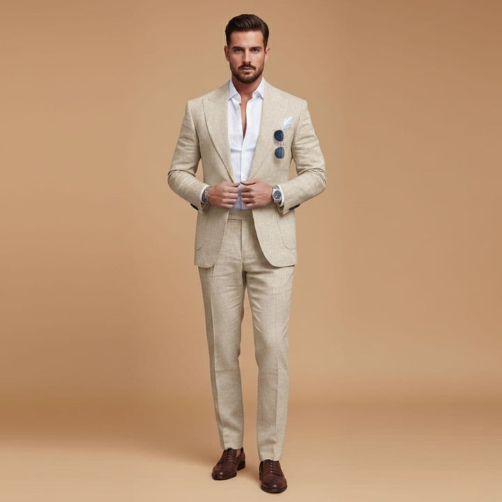Men's Formal Two-Piece Suit with Notch Lapel Blazer