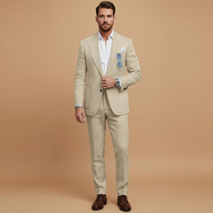 Men's Formal Two-Piece Suit with Notch Lapel Blazer