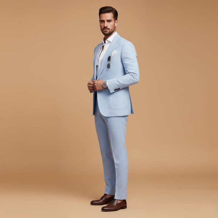 Men's Formal Two-Piece Suit with Notch Lapel Blazer