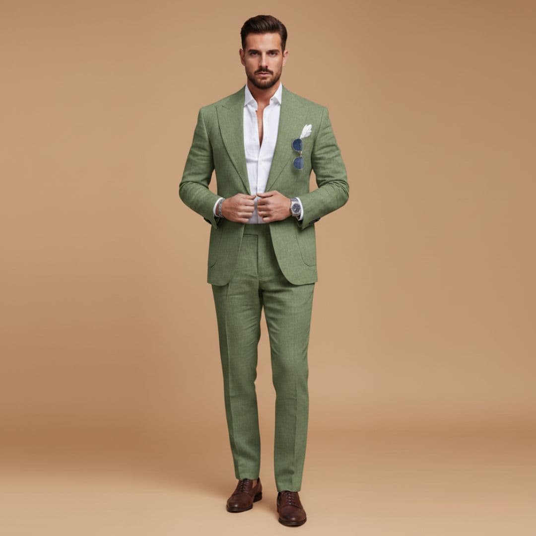 Men's Formal Two-Piece Suit with Notch Lapel Blazer