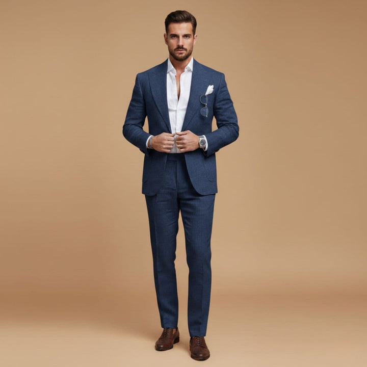 Men's Formal Two-Piece Suit with Notch Lapel Blazer