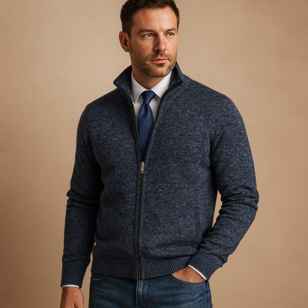 Men's Zip Cardigan - Knitted Sweater