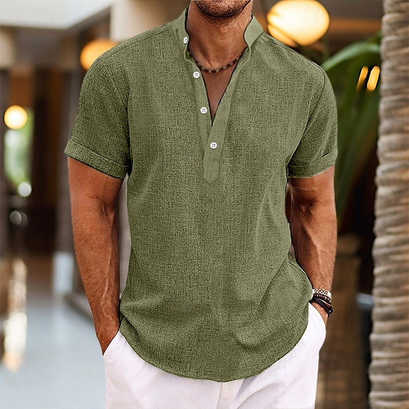 Emil | Men's Short Sleeve Button Henley Shirt