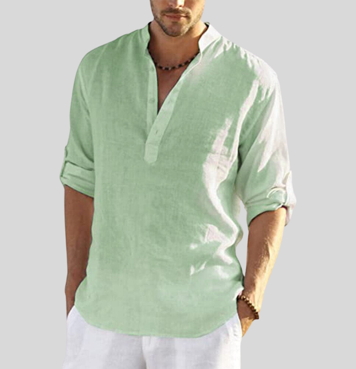 Felix | Men's Casual Stand-Up Collar Half-Placket Shirt