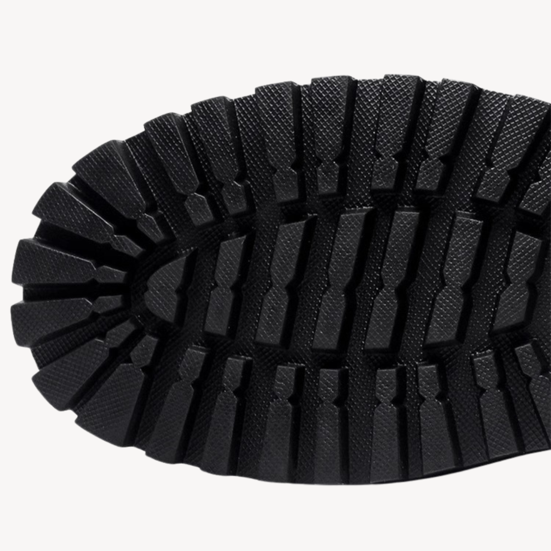 Men's Black Combat Boots with Chunky Sole