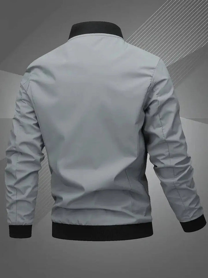 Men's Lightweight Bomber Jacket with Baseball Collar