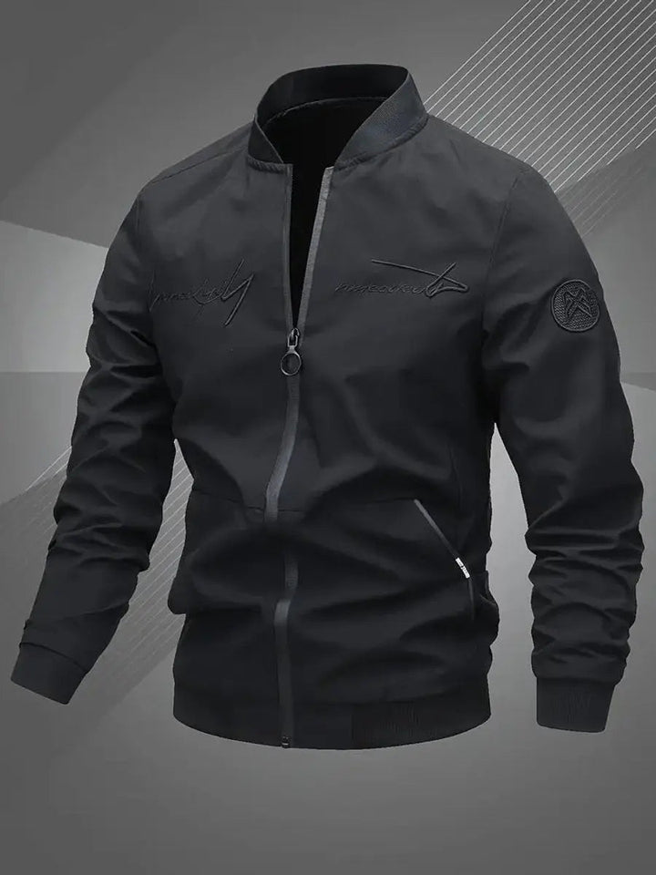 Men's Lightweight Bomber Jacket with Baseball Collar