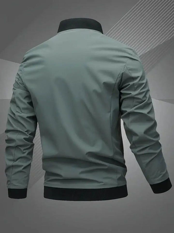 Men's Lightweight Bomber Jacket with Baseball Collar