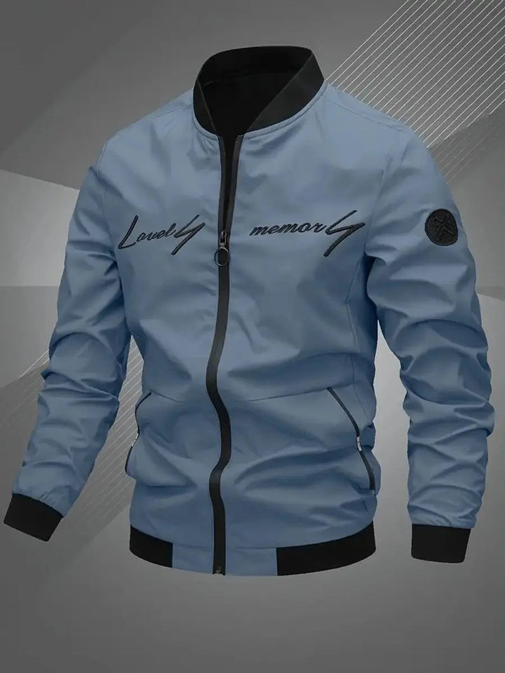 Men's Lightweight Bomber Jacket with Baseball Collar