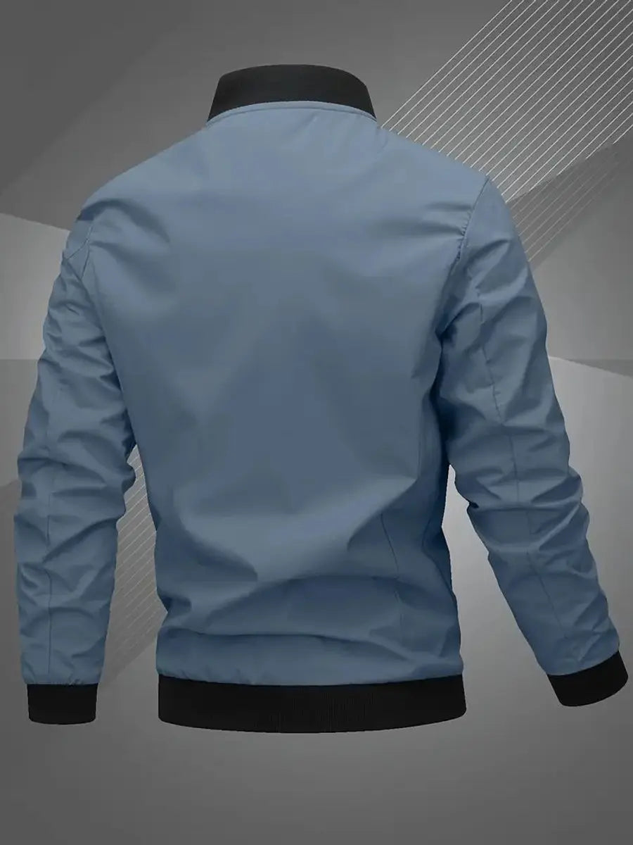 Men's Lightweight Bomber Jacket with Baseball Collar