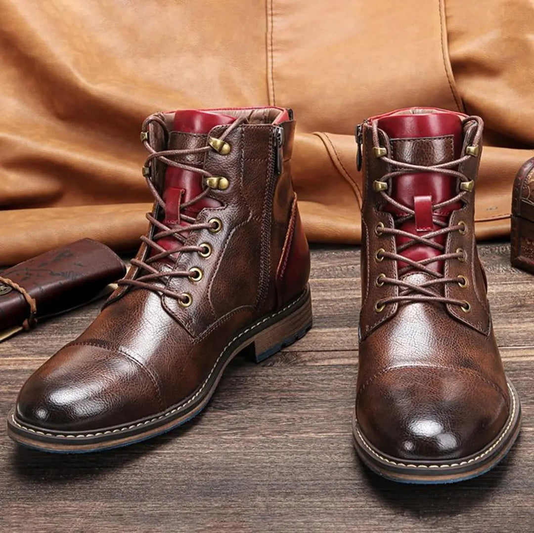 Men's Lace-Up Oxford Ankle Boots for Sophisticated Style