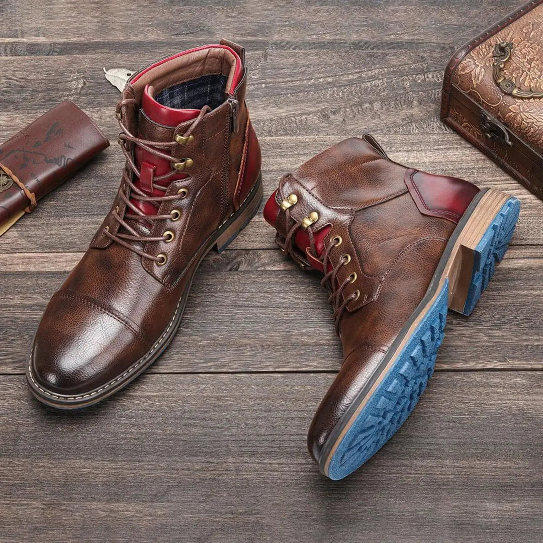Men's Lace-Up Oxford Ankle Boots for Sophisticated Style