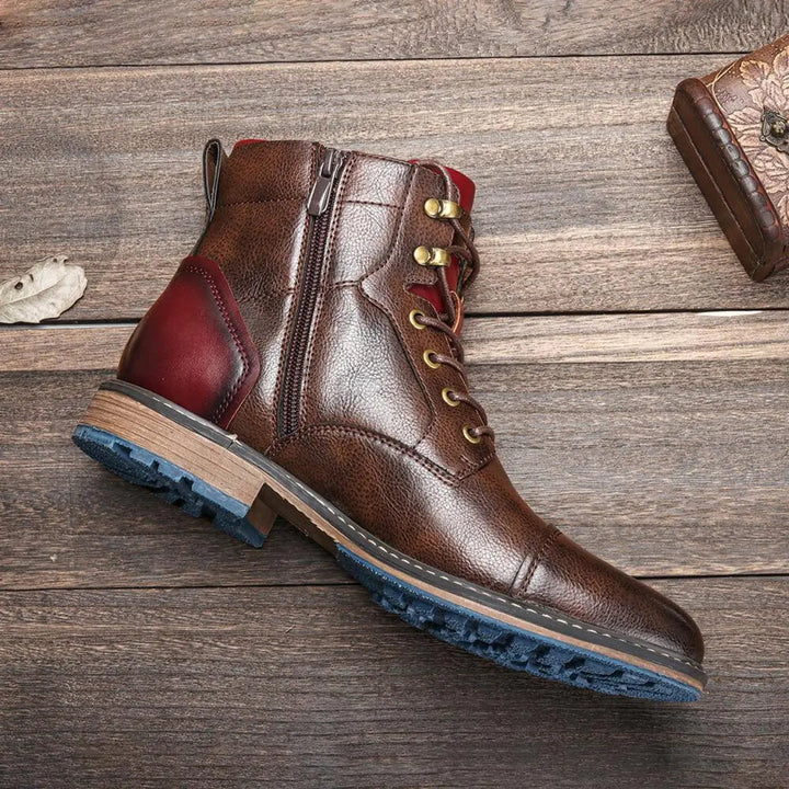 Men's Lace-Up Oxford Ankle Boots for Sophisticated Style