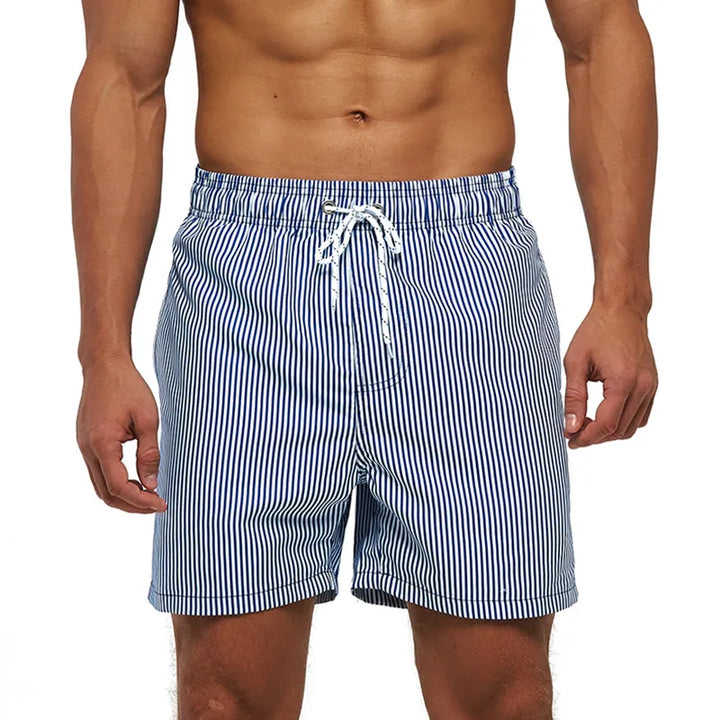 Men's Swim Shorts with Print, Pockets, and Drawstring