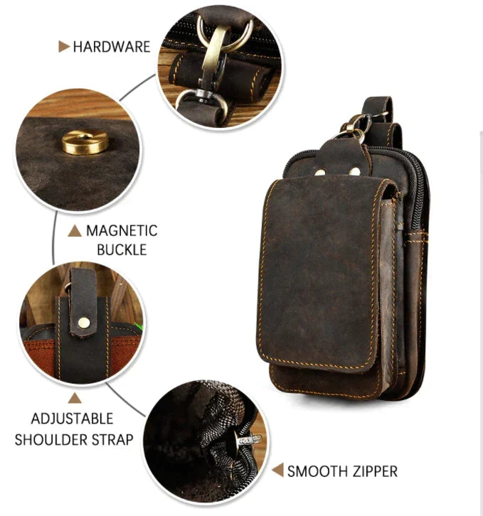 Men's Genuine Leather Waist Bag - Keep Everything Within Reach