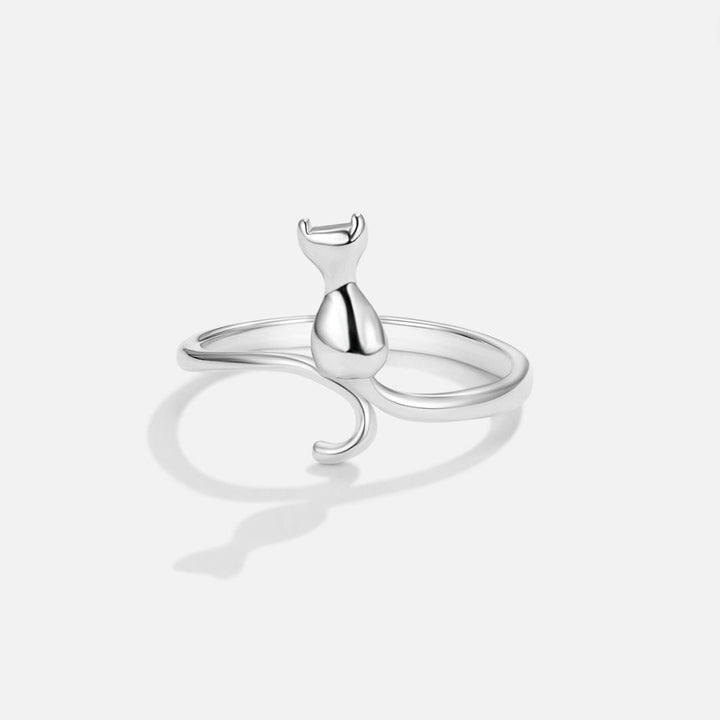 Silver ring with a refined moon