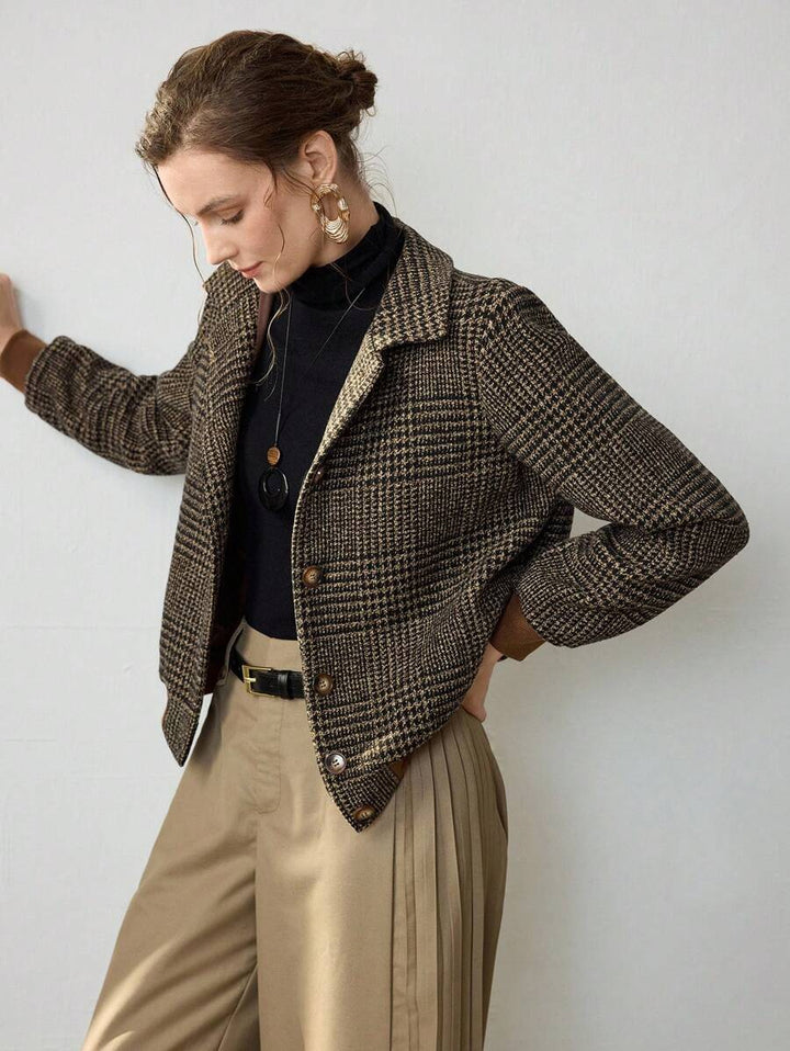 Blythe Cropped Tweed Jacket, view 2 - Elena Harper