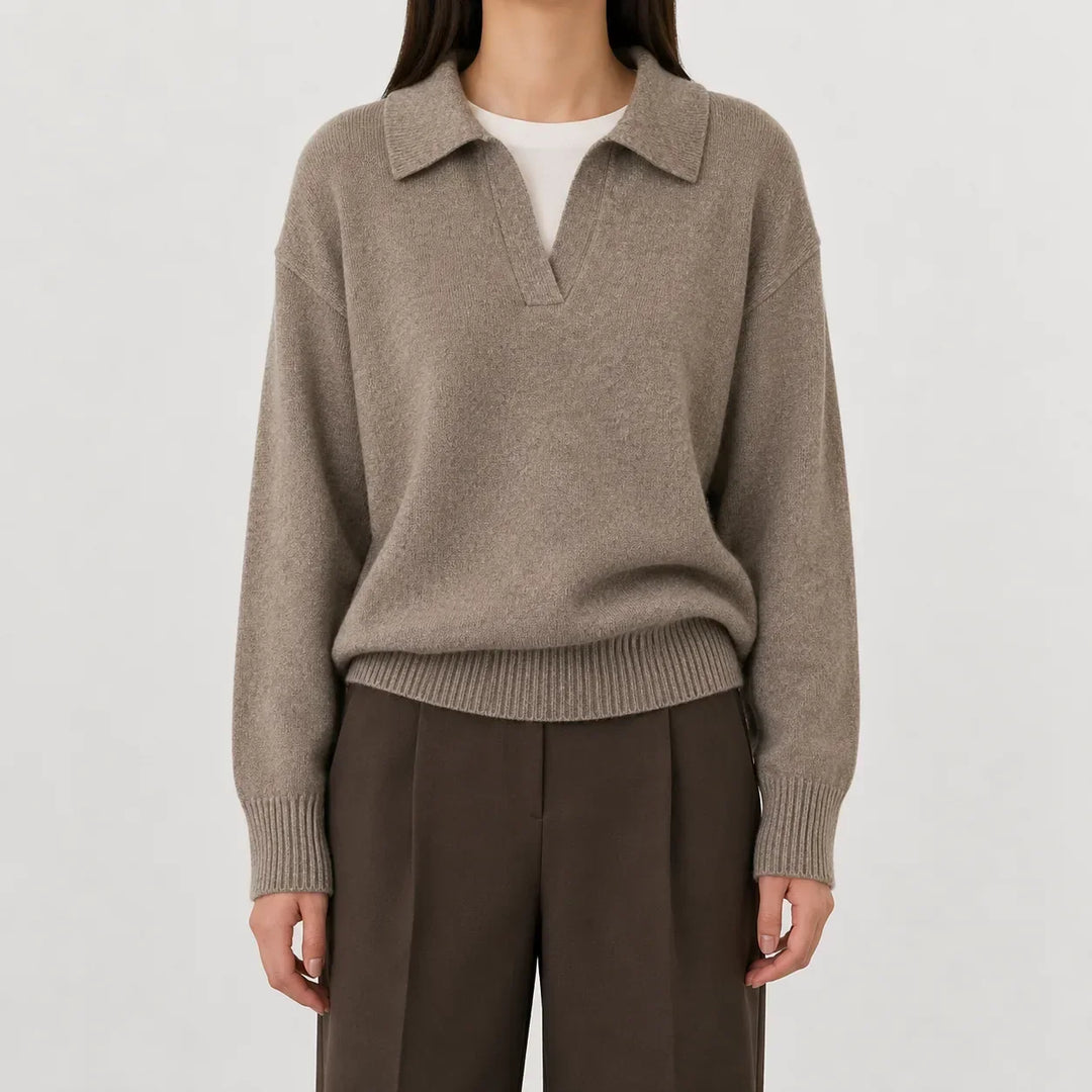 Women's V-Neck Long Sleeve Sweater - Soft and Easy