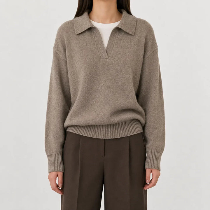 Women's V-Neck Long Sleeve Sweater - Soft and Easy