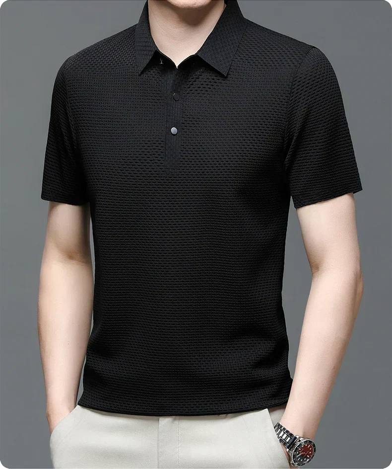 Riviero Bicolor Cotton Polo, view 10 - Elena Harper