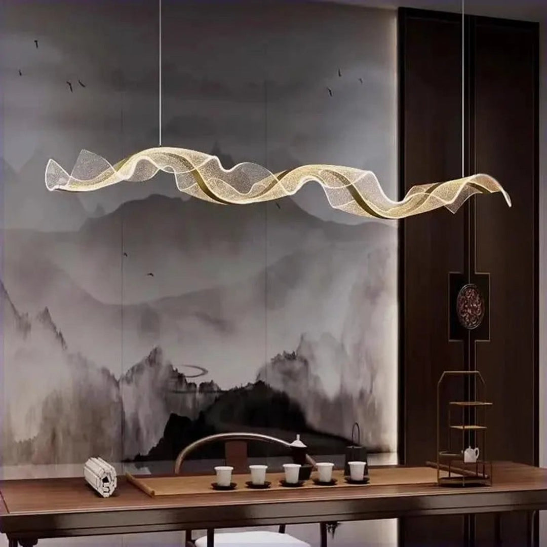 Modern Linear Wave Acrylic Pendant Chandelier