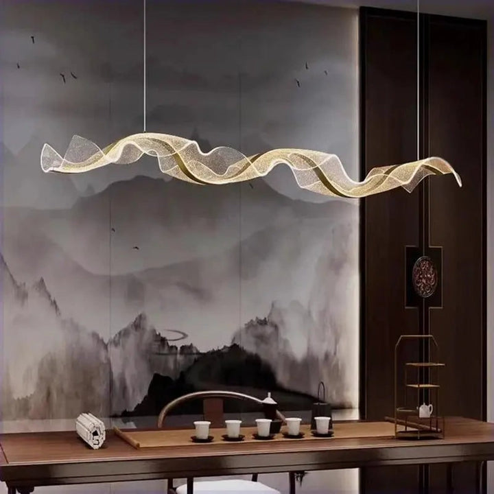 Modern Linear Wave Acrylic Pendant Chandelier