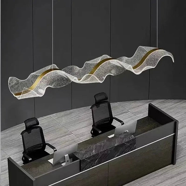 Modern Linear Wave Acrylic Pendant Chandelier