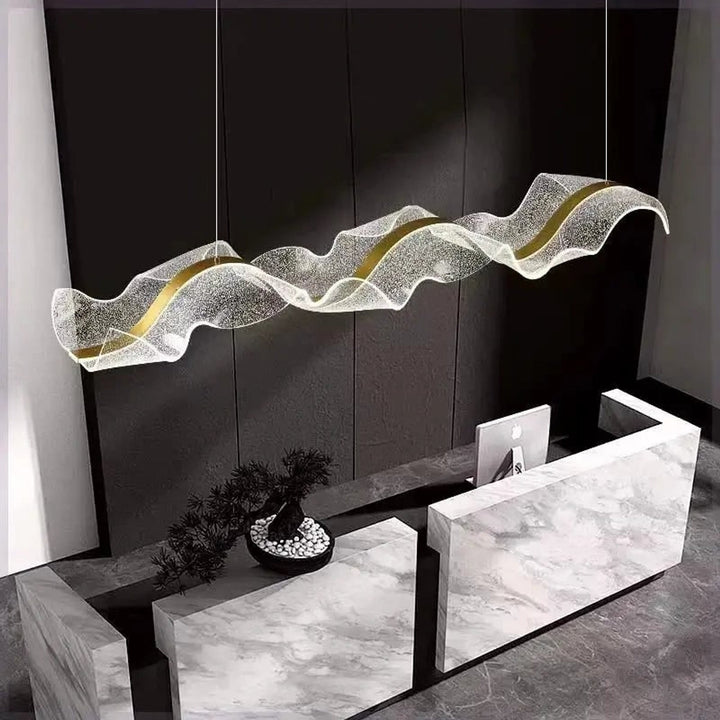 Modern Linear Wave Acrylic Pendant Chandelier
