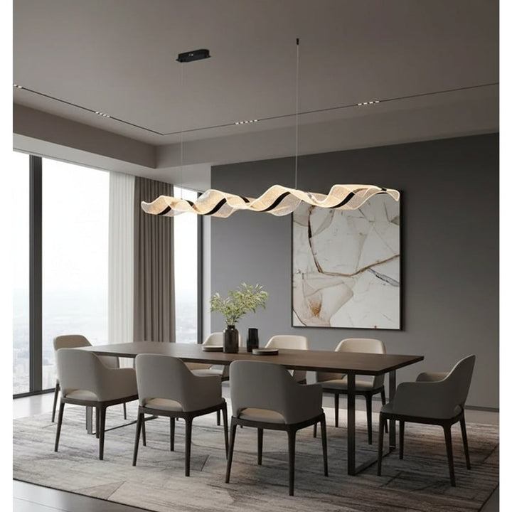 Modern Linear Wave Acrylic Pendant Chandelier