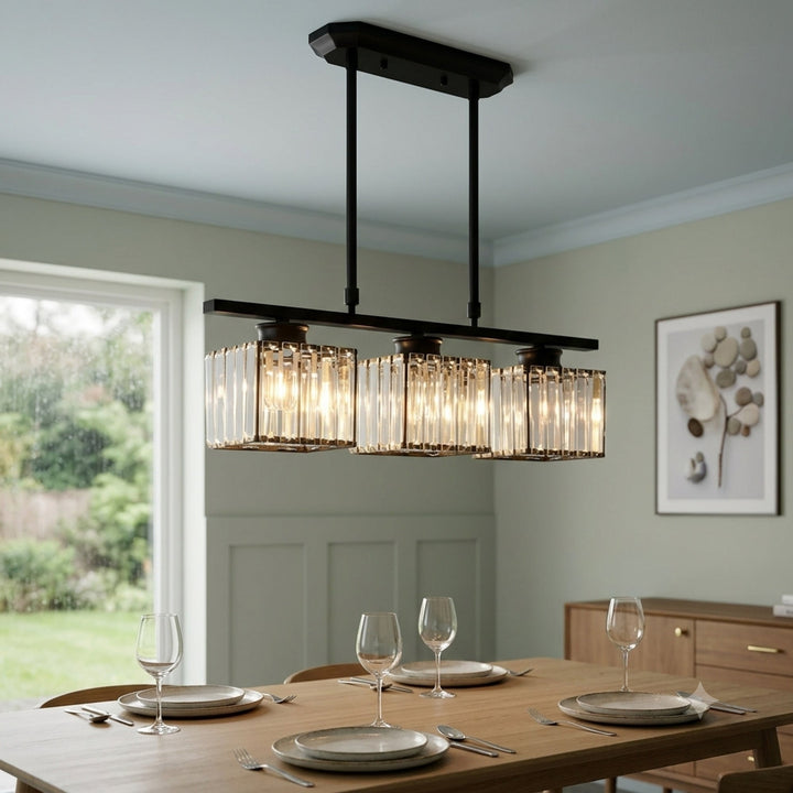 Modern Multi Head Island Chandelier With Glass Shades