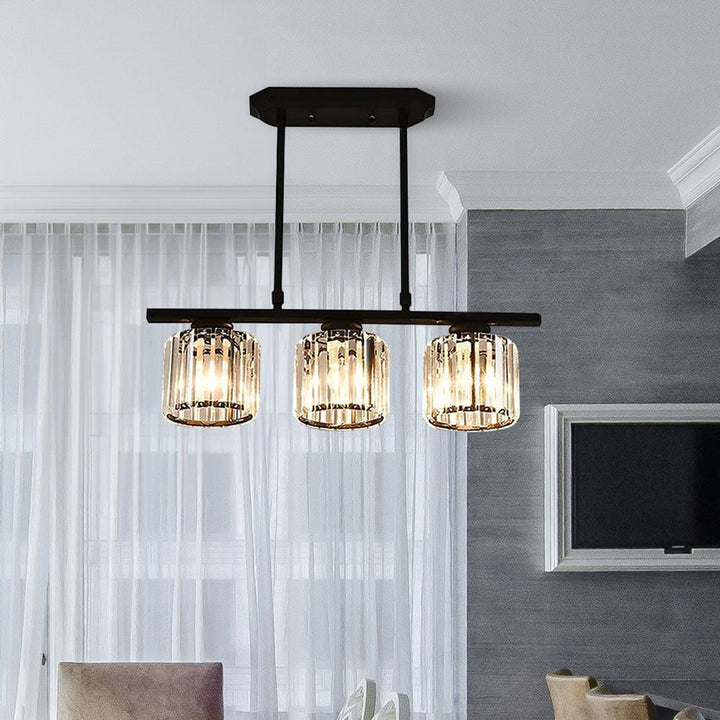 Modern Multi Head Island Chandelier With Glass Shades