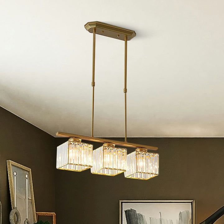 Modern Multi Head Island Chandelier With Glass Shades