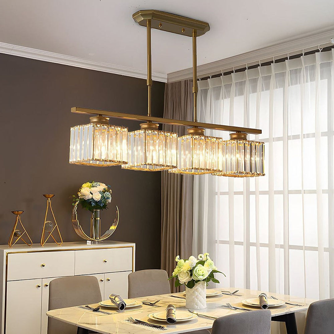 Modern Multi Head Island Chandelier With Glass Shades