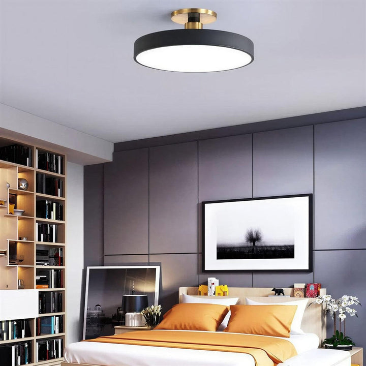 Modern Semi Flush Mount Round LED Ceiling Light Fixture