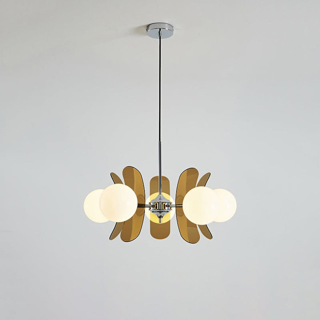 Modern Sputnik Chandelier With Acrylic Petal Shades