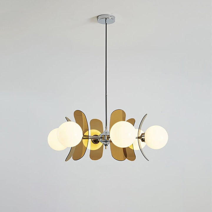 Modern Sputnik Chandelier With Acrylic Petal Shades