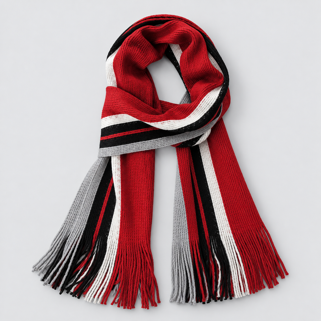 Montarello Men’s Scarf Striped Knitted Tassel Fringe