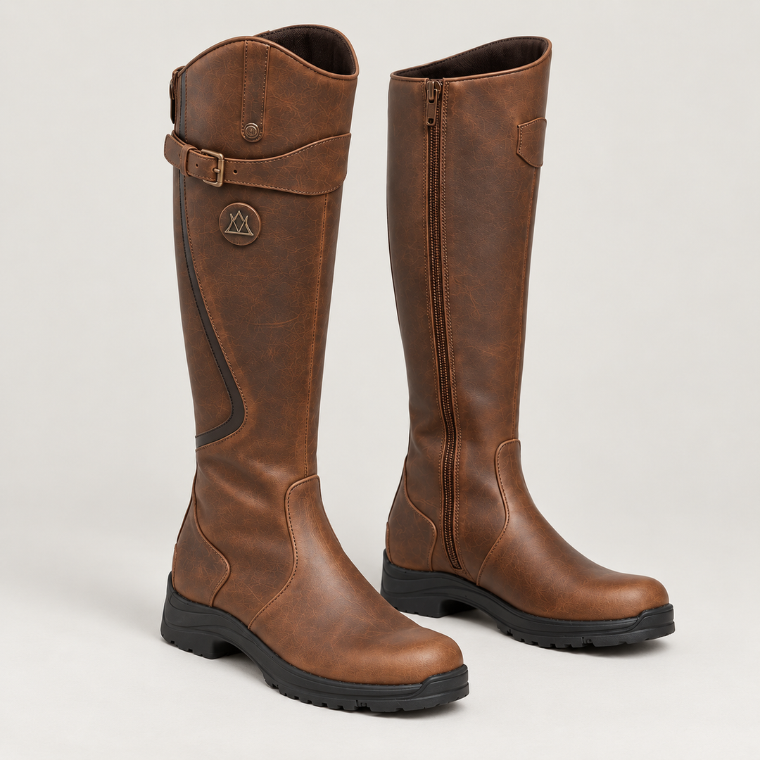 Montarello Knee-High Boots for Women, Waterproof, with Adjustable Strap