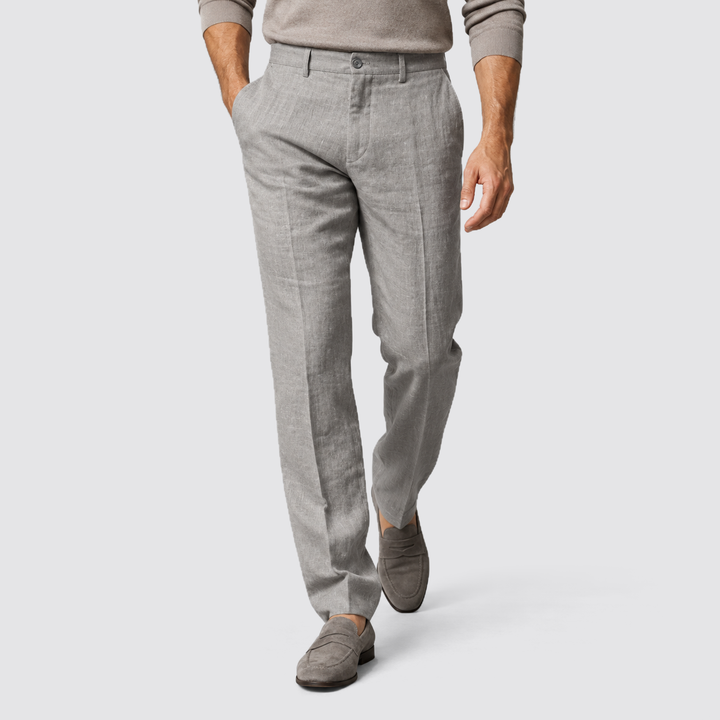 Montarello Elegant Summer Pants for Men, Slim Fit and Linen Look
