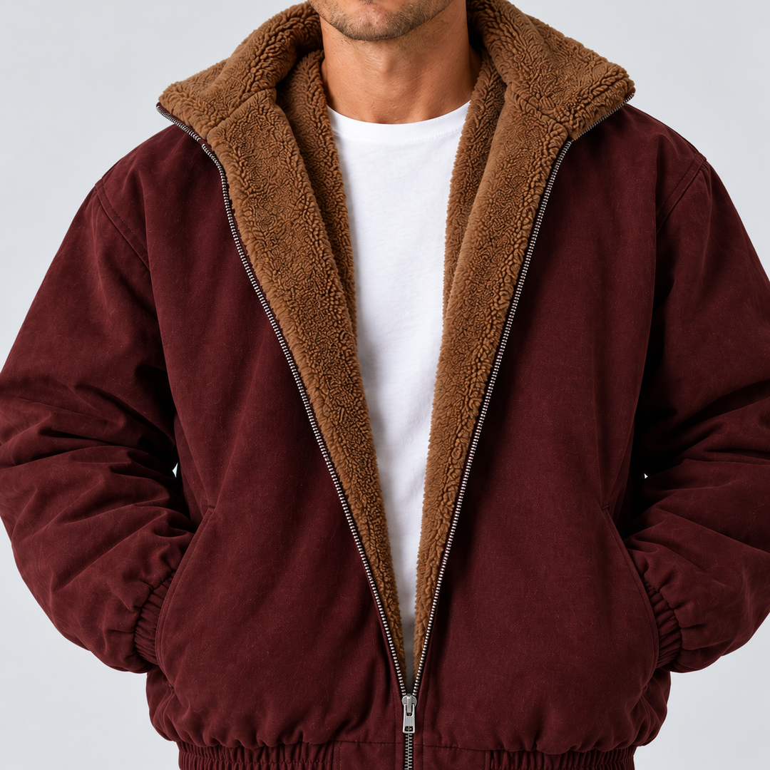 Montarello Men's Winter Jacket Stand Collar Full Zip