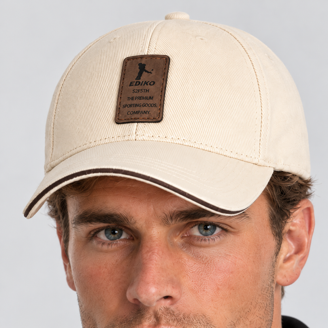 Montarello Men's Baseball Cap Twill Curved Peak Contrast Brim