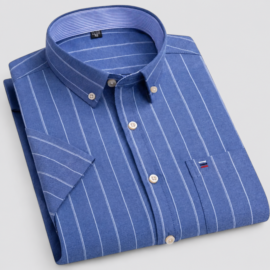 Men's Short Sleeve Cotton Oxford Summer Shirt Montarello