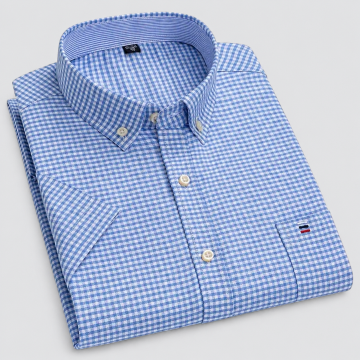Men's Short Sleeve Cotton Oxford Summer Shirt Montarello