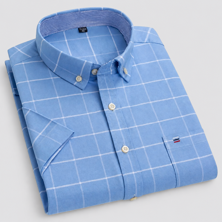 Men's Short Sleeve Cotton Oxford Summer Shirt Montarello