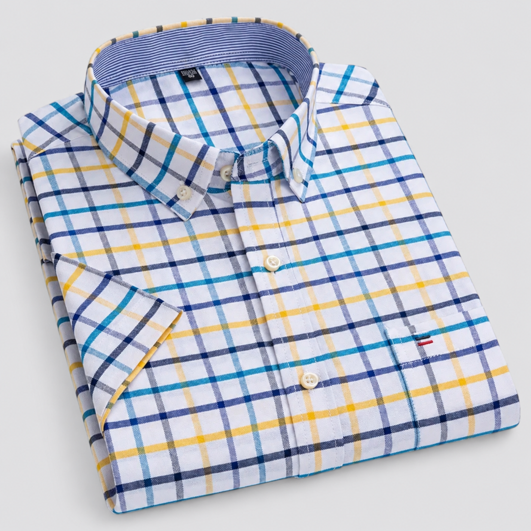 Men's Short Sleeve Cotton Oxford Summer Shirt Montarello